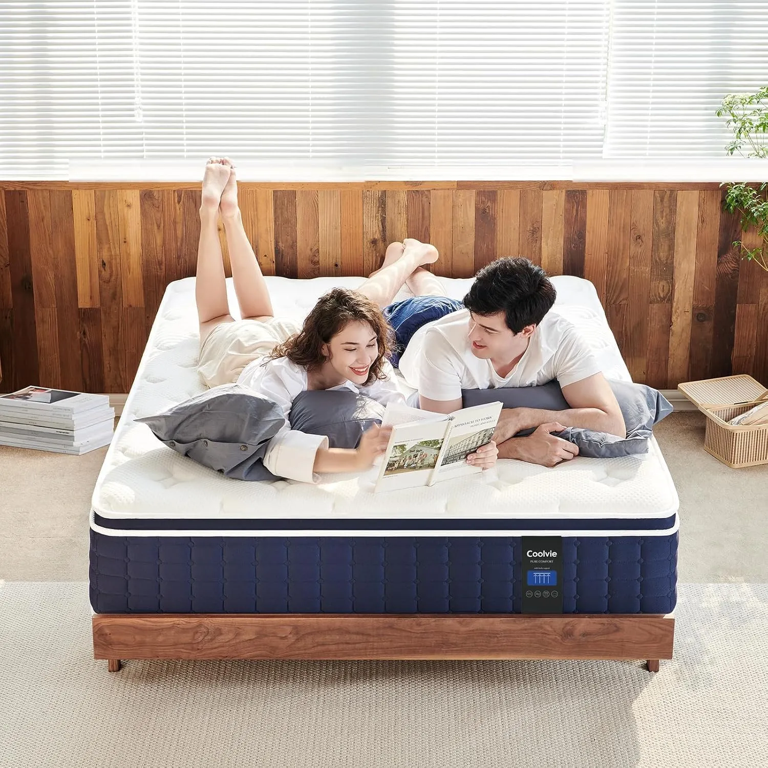 Coolvie Twin XL Mattress 12 Inch, Supportivie Firm Hybrid Mattress in a Box with CertiPUR-US Certified Foam, Pocket Springs for Motion Isolation & Pressure Relief- Comfort Night Sleep-100-Night Trial