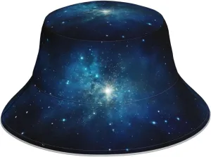 Cosmic Starry Night Prints Reflective Bucket Hat for Men and Women - Protection Headwear for Outdoor Activities Black, Black, One Size