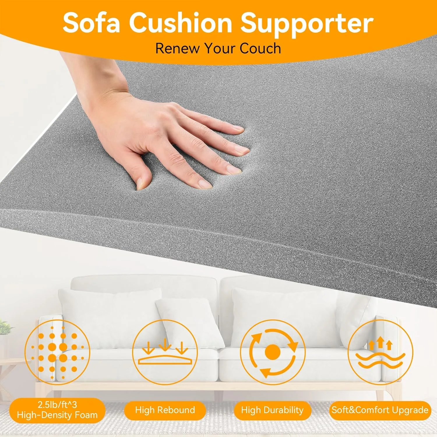 Couch Supports for Sagging Cushions Couch Supporter for Under The Cushions High Density Foam 24 “X 20” Furniture Seat Sagging Repair Set of 3