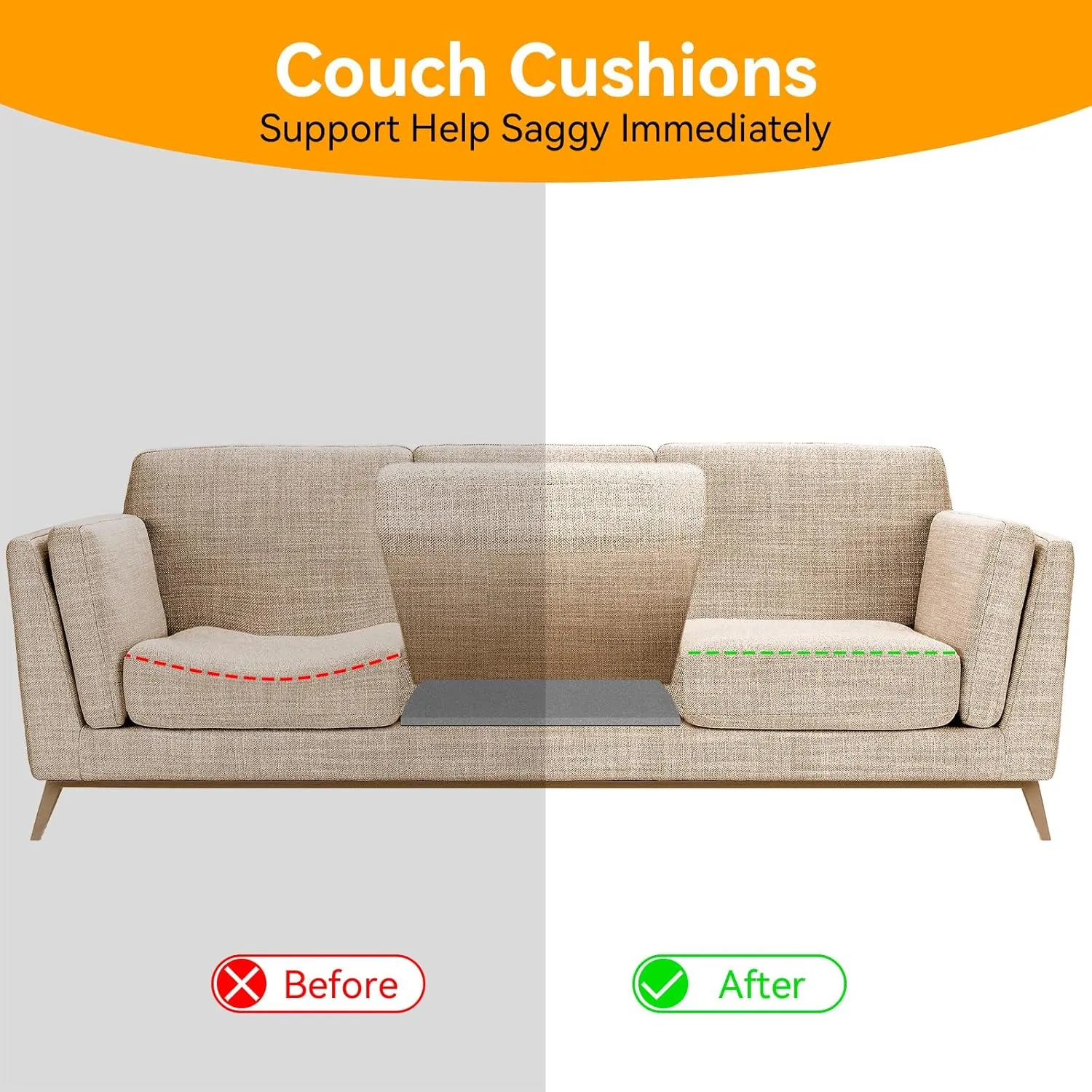 Couch Supports for Sagging Cushions Couch Supporter for Under The Cushions High Density Foam 24 “X 20” Furniture Seat Sagging Repair Set of 3