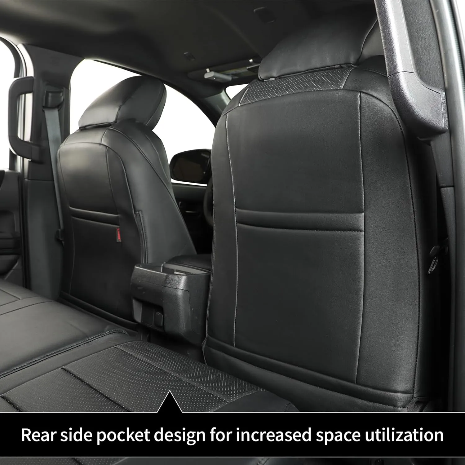 coverdream Custom Fit Seat Covers for 2024 2025 Toyota Tacoma(Petrol) Double Cab SR,SR5,TRD Sport,TRD Off-Road,Limited,Full Coverage Leather Seat Protector (Full Set,Black)