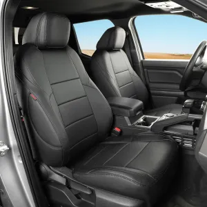 coverdream Custom Fit Seat Covers for 2024 2025 Toyota Tacoma(Petrol) Double Cab SR,SR5,TRD Sport,TRD Off-Road,Limited,Full Coverage Leather Seat Protector (Full Set,Black)