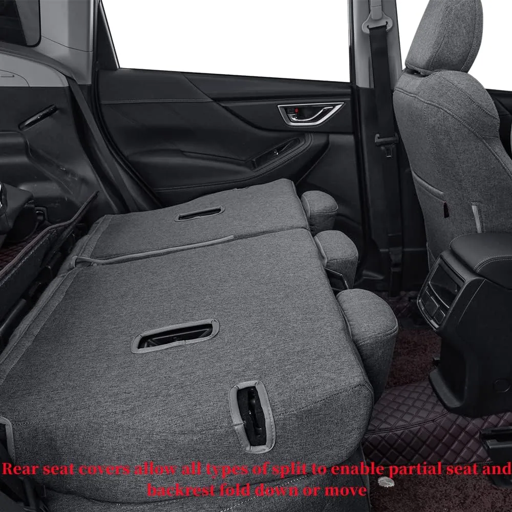 coverdream Forester Seat Covers Custom Fit for 2019-2023 2024 Subaru Forester Seat Covers,Full Coverage,Airbag Compatible Polyester Car Seat Protector (Full Set,Gray)