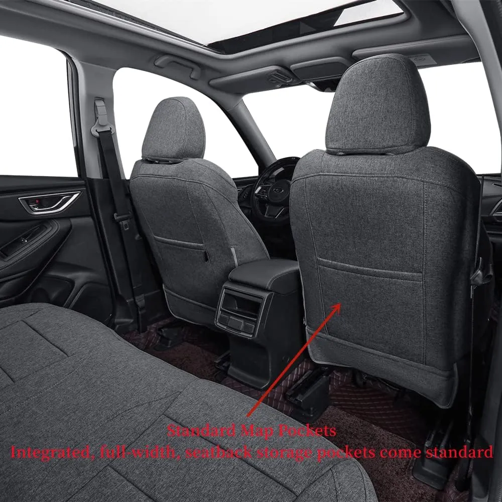 coverdream Forester Seat Covers Custom Fit for 2019-2023 2024 Subaru Forester Seat Covers,Full Coverage,Airbag Compatible Polyester Car Seat Protector (Full Set,Gray)