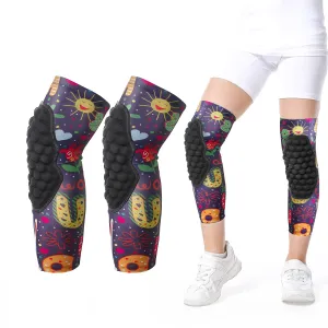 Crash Pad Youth Children Basketball Knee Sleeves, Elbow Pads, Anti-Collision Long-Legged Knee Pads, Volleyball Football Bicycle Wrestling Protective Gear, Boys, Girls, 4-12Years, Joint Protection,