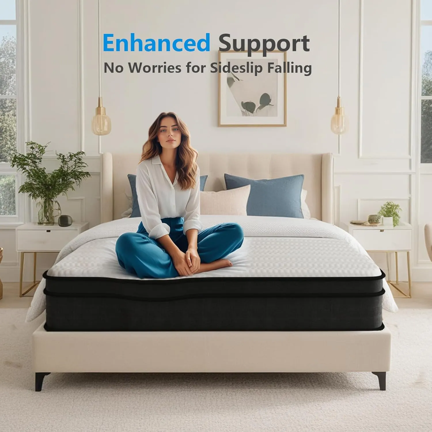 Crayan Queen Mattress, 10 Inch Hybrid Memory Foam Mattresses in a Box with Individual Pocket Spring for Motion Isolation & Silent Sleep, CertiPUR-US