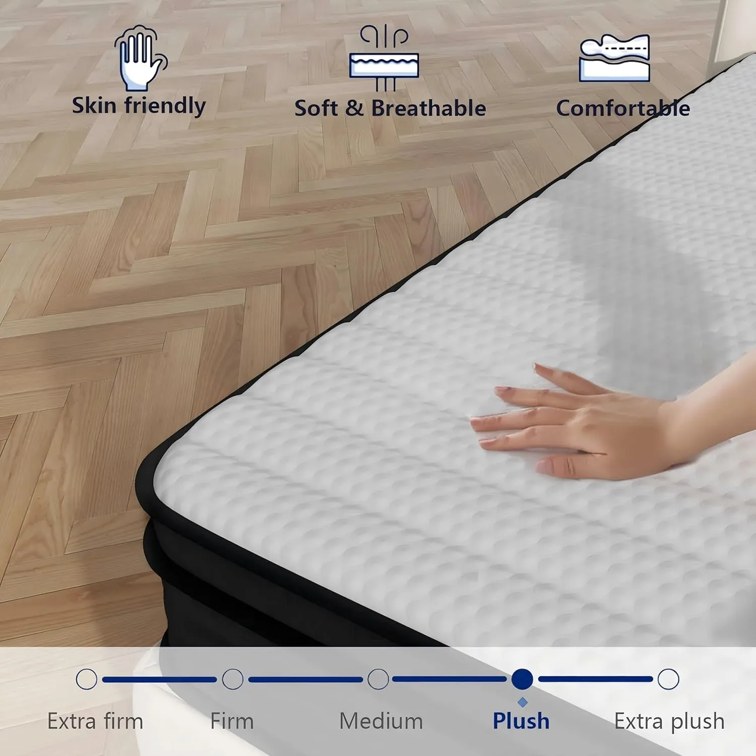 Crayan Queen Mattress, 10 Inch Hybrid Memory Foam Mattresses in a Box with Individual Pocket Spring for Motion Isolation & Silent Sleep, CertiPUR-US