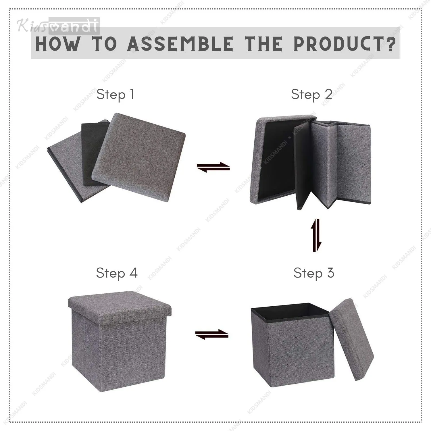 Cube Shape Stool for Sitting with Storage