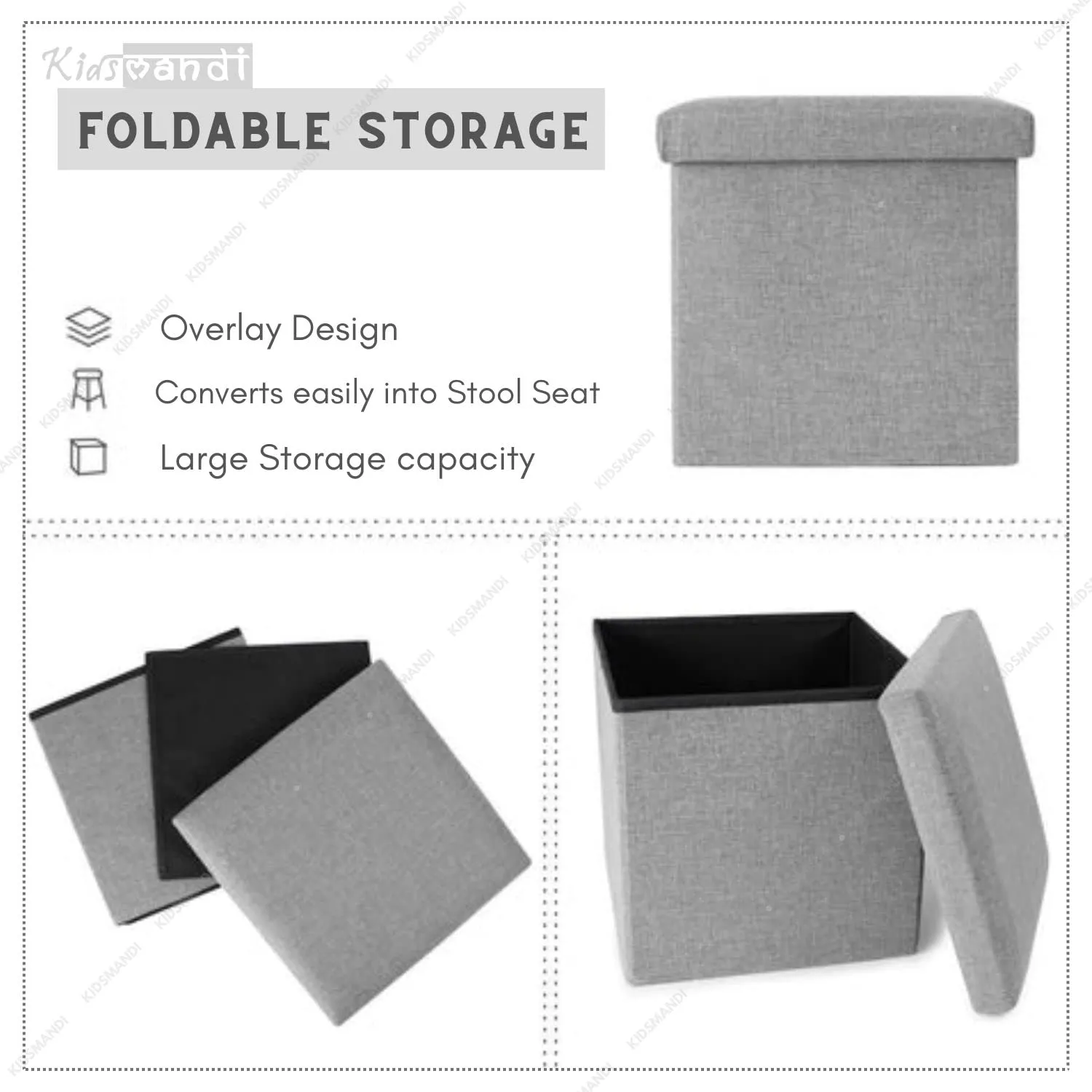 Cube Shape Stool for Sitting with Storage