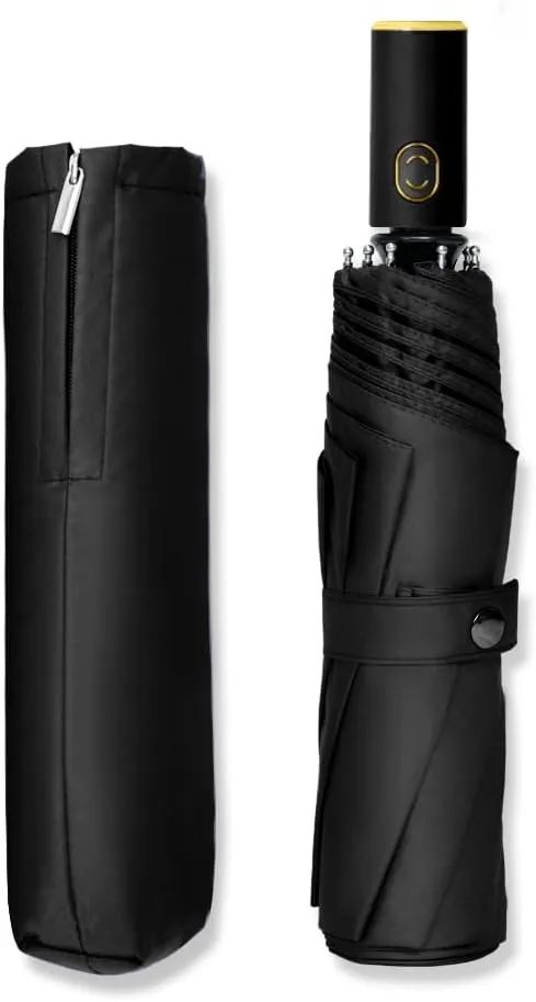 Cuby UV Sun Umbrella Compact Folding Umbrella lightweight Portable Manual Travel Umbrella for Rainproof & 99% UV Protection with Black Anti-UV Coating