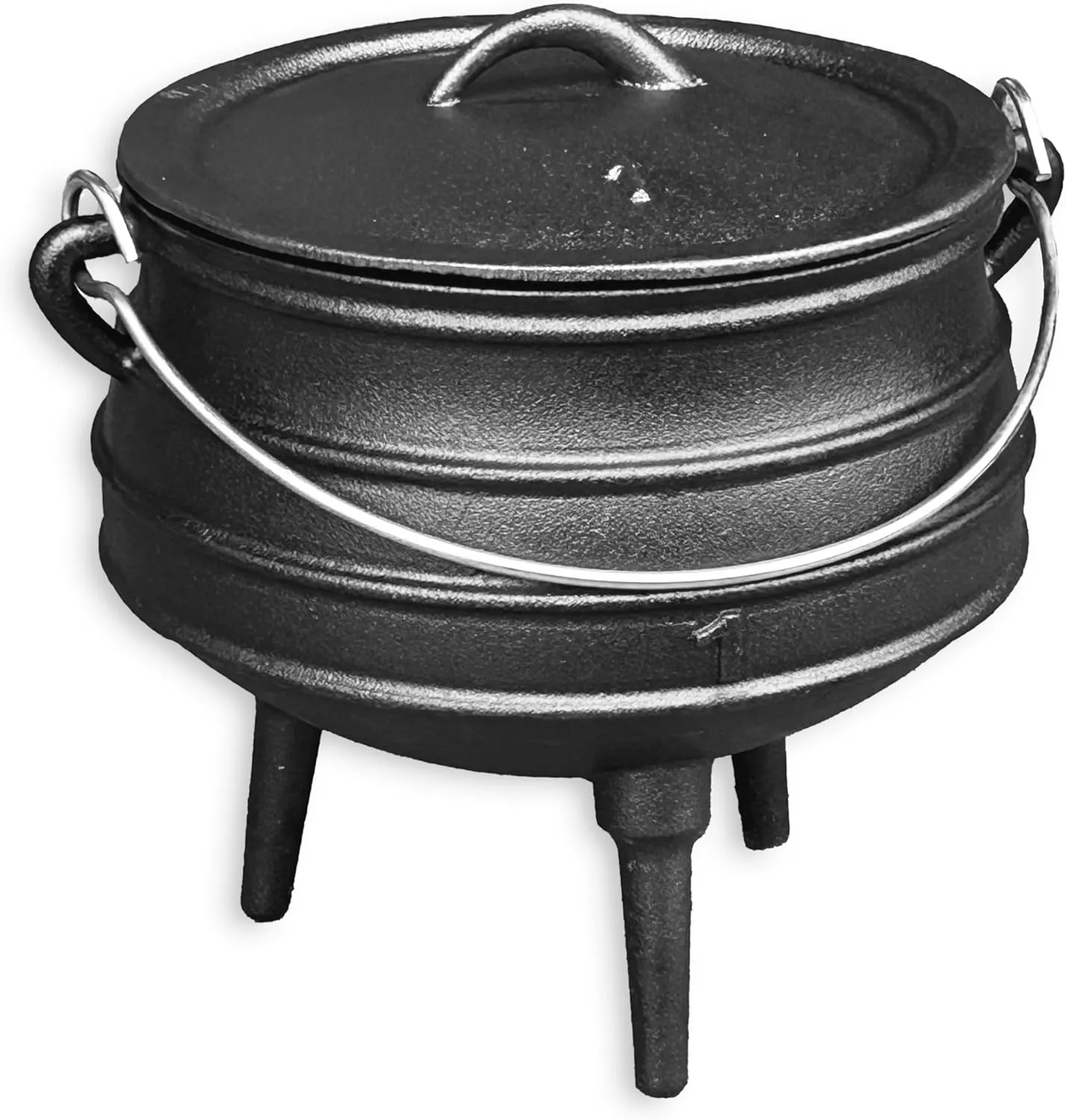 Cuisiland 3.2QT Cast Iron Potjie Cauldron Pot with Lid & 3 Legs – Pre-Seasoned South African-Style Campfire Pot for Outdoor Cooking, Soups, Stews & Braising – Heavy-Duty Cast Iron Dutch Oven