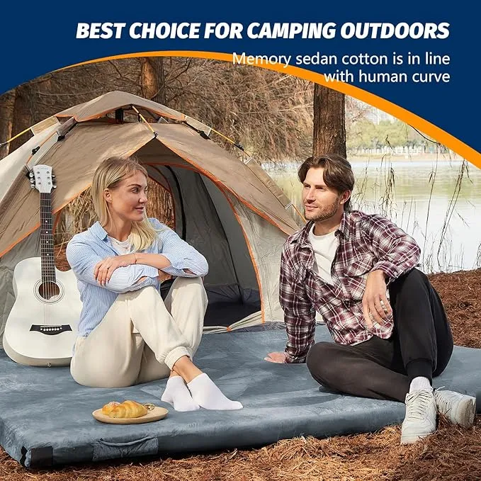 CYMULA Memory Foam Camping Mattress Pad, CertiPUR-US Sleeping Mat Portable Roll Up Mattress for Adults, Camping Bed Pads for Sleeping, Guest Bed for Sleepover Car Bed with Travel Bag