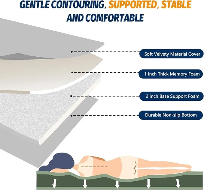 CYMULA Memory Foam Camping Mattress Pad, CertiPUR-US Sleeping Mat Portable Roll Up Mattress for Adults, Camping Bed Pads for Sleeping, Guest Bed for Sleepover Car Bed with Travel Bag