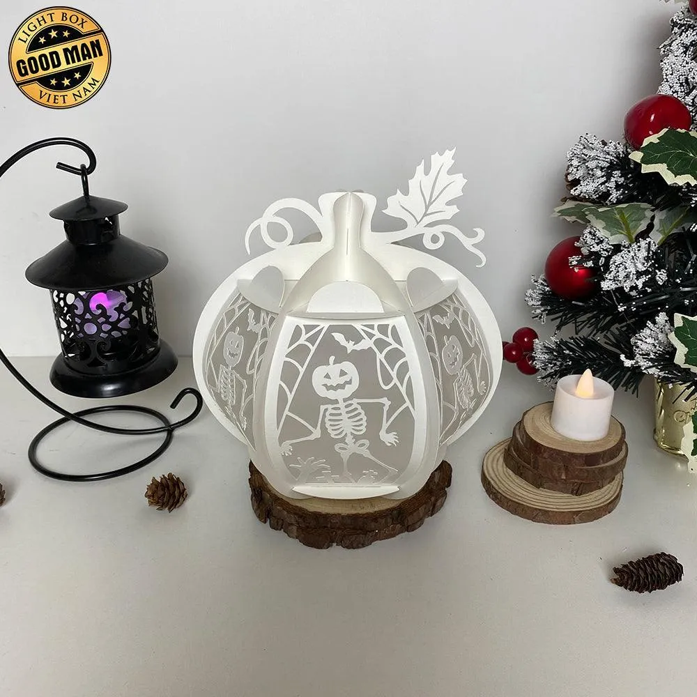 Dancing Skeletons - 3D Pumpkin Lantern File - Cricut File 1 - LightBoxGoodMan