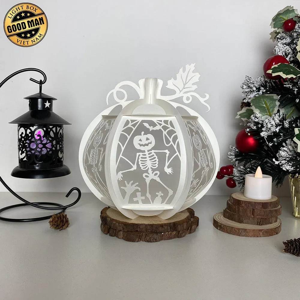 Dancing Skeletons - 3D Pumpkin Lantern File - Cricut File 1 - LightBoxGoodMan