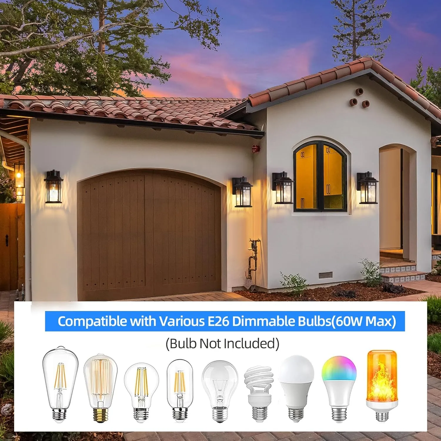 DASTOR Motion Sensor Outdoor Lights 2 Pack, Dusk to Dawn Outdoor Wall Lantern, Brown Exterior Sconce Lighting Fixtures for House Porch Front Door