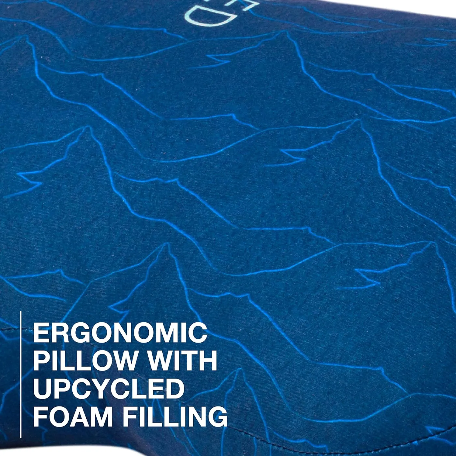 DeepSleep Pillow | Soft & Super Plush Camping Pillow | Ergonomic Pillow | Soft Camping Pillow, Blue Mountain Print, Medium