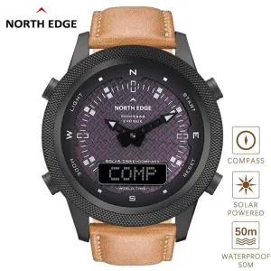Digital Solar Powered Outdoor Compass Watch