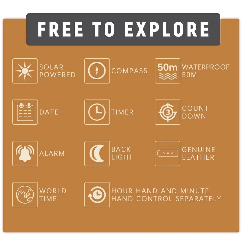 Digital Solar Powered Outdoor Compass Watch