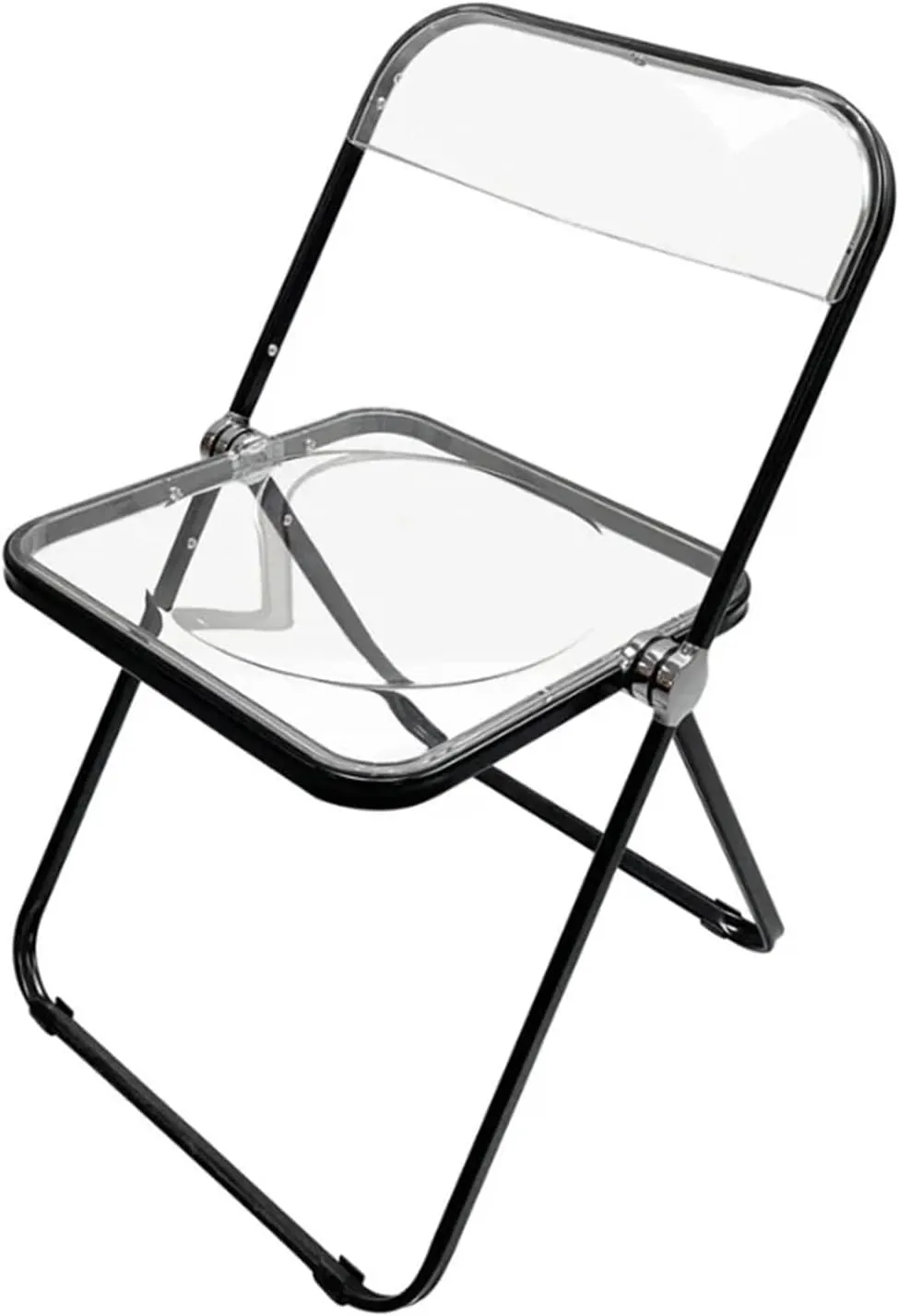 Dining Stool Camping Chair Kitchen Stool Folding Portable Dining Chairs Restaurant Transparent Stools ABS Stool for Restaurant Kitchen Counter(Orange)