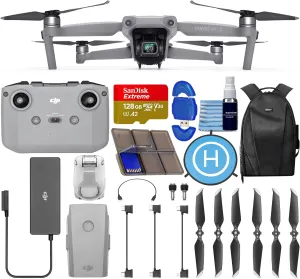DJI Mavic Air 2 - Drone Quadcopter UAV with 48MP Camera 4K Video 8K Hyperlapse 1/2" CMOS Sensor 3-Axis Gimbal 34min Flight Time ActiveTrack 3.0 Ocusync 2.0, Gray   128GB Card   Pilot Kit