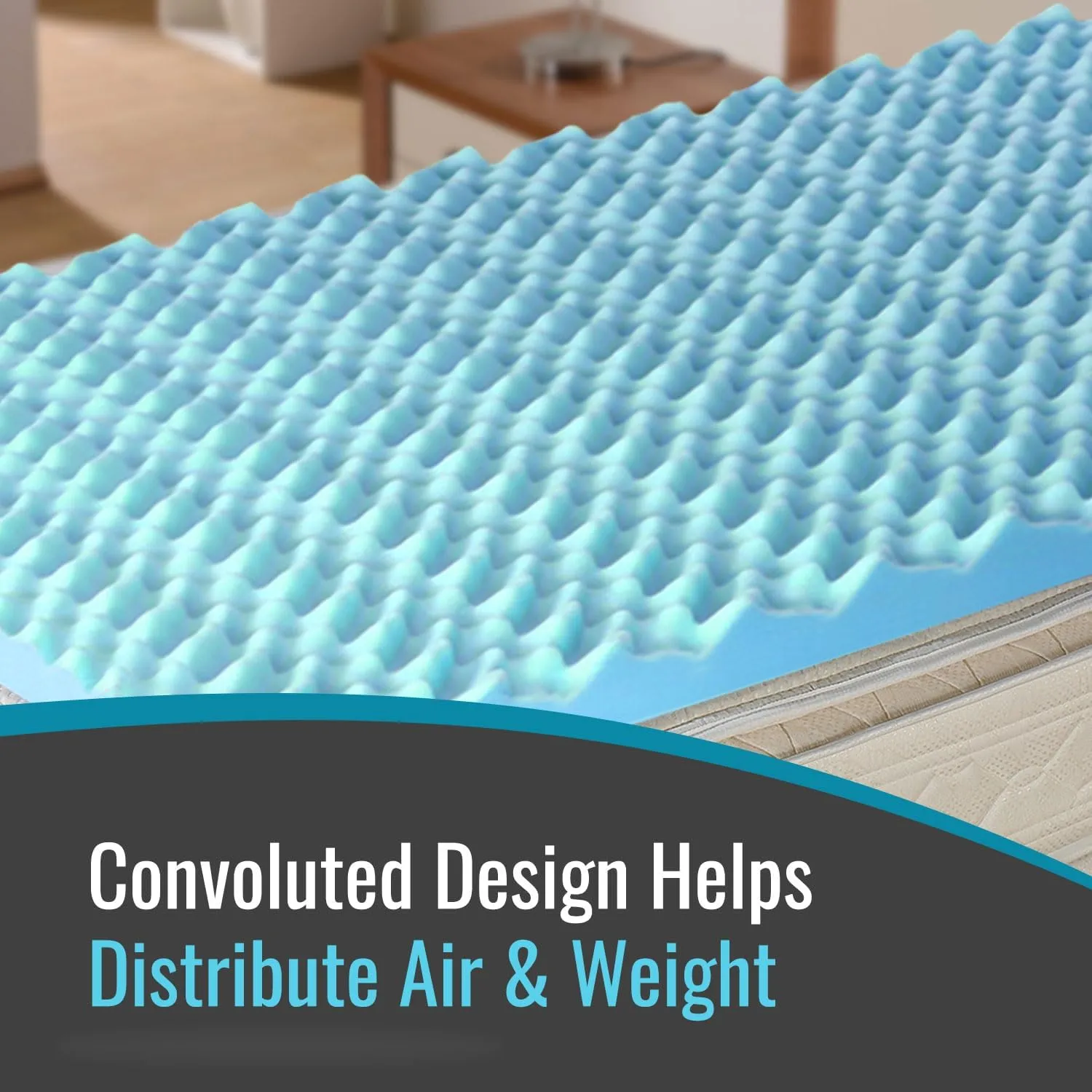 DMI Foam Mattress Topper, Egg Crate Foam Pad, Mattress Pad and Bed Topper for Support, Air Circulation, Pressure Relief and Weight Distribution, Twin Size Mattress, 33 x 72 x 3