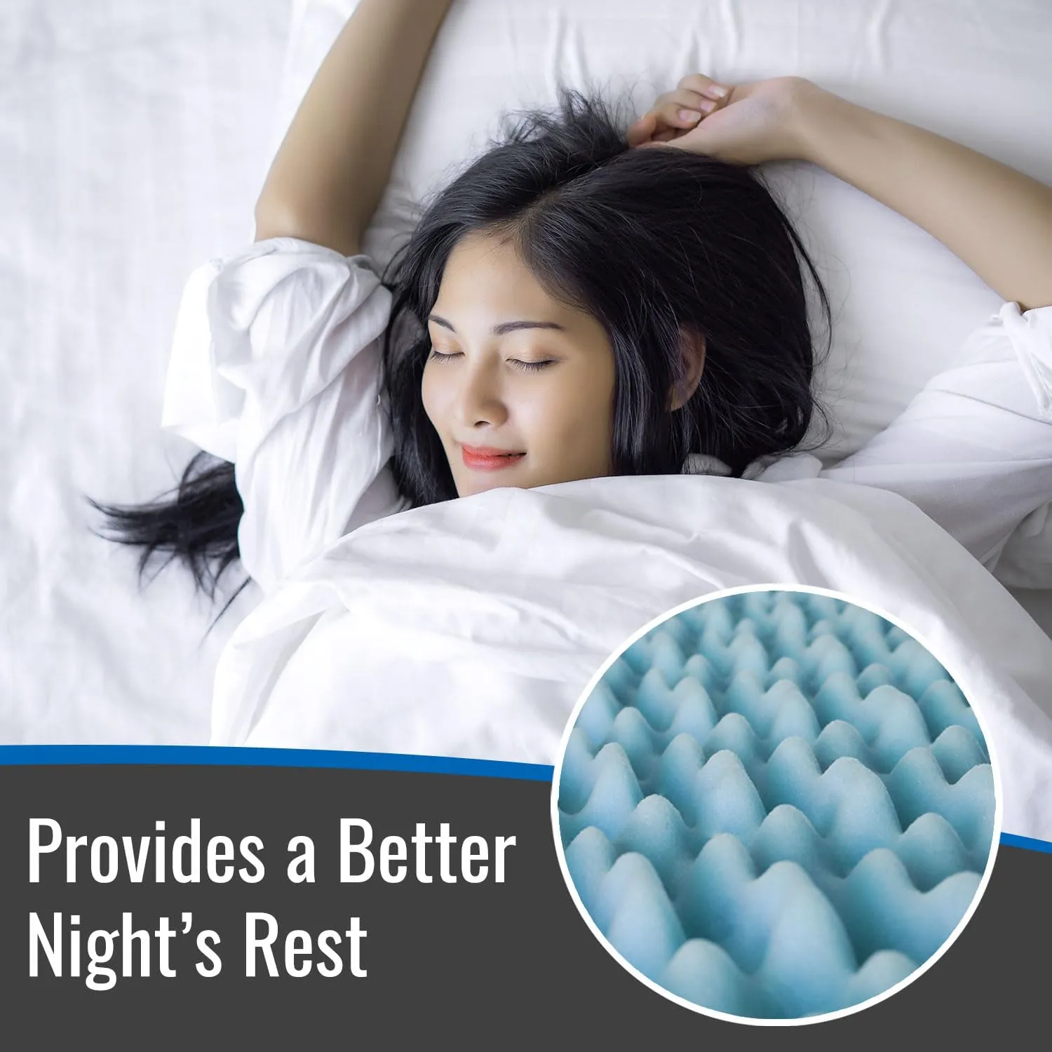 DMI Foam Mattress Topper, Egg Crate Foam Pad, Mattress Pad and Bed Topper for Support, Air Circulation, Pressure Relief and Weight Distribution, Twin Size Mattress, 33 x 72 x 3