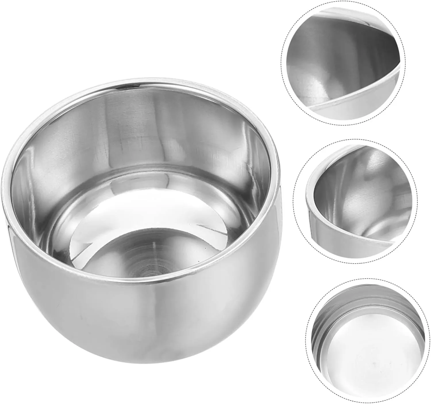 DOITOOL 5pcs Convenient Shaving Cup Stainless Shaving Bowl Set Shaving Cream Bowl Wide Opening for Shave