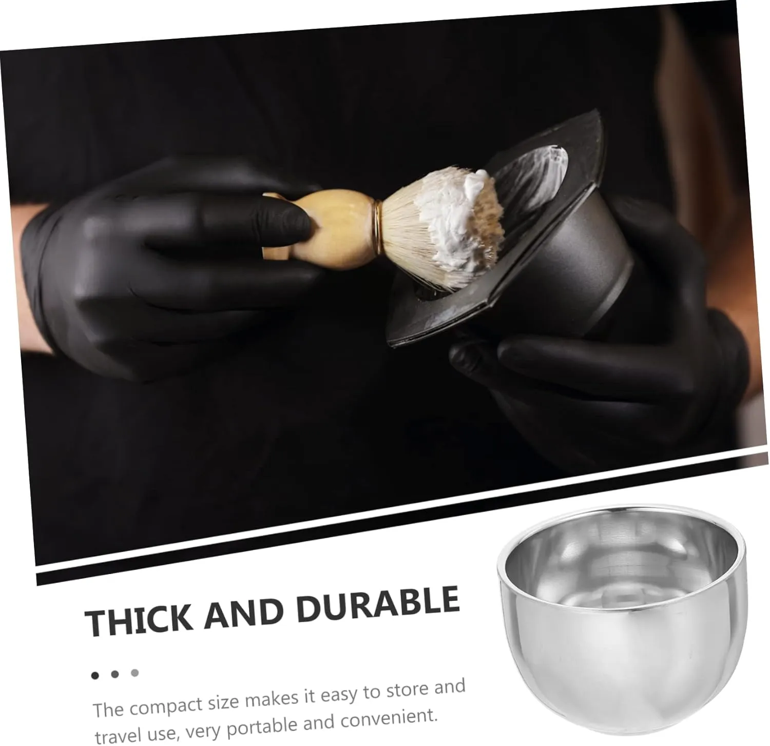 DOITOOL 5pcs Convenient Shaving Cup Stainless Shaving Bowl Set Shaving Cream Bowl Wide Opening for Shave