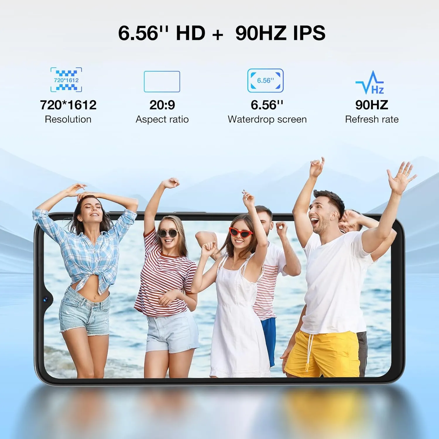 DOOGEE N55 Plus(2025) Android 14 Unlocked Phone with 20GB 128GB/TF 1TB, 6.56" 90Hz Octa-Core Unlocked Smartphones with 5150mAh, Dual Camera, Dual SIM 4G Mobile Phones with Face ID & OTG(Silver)