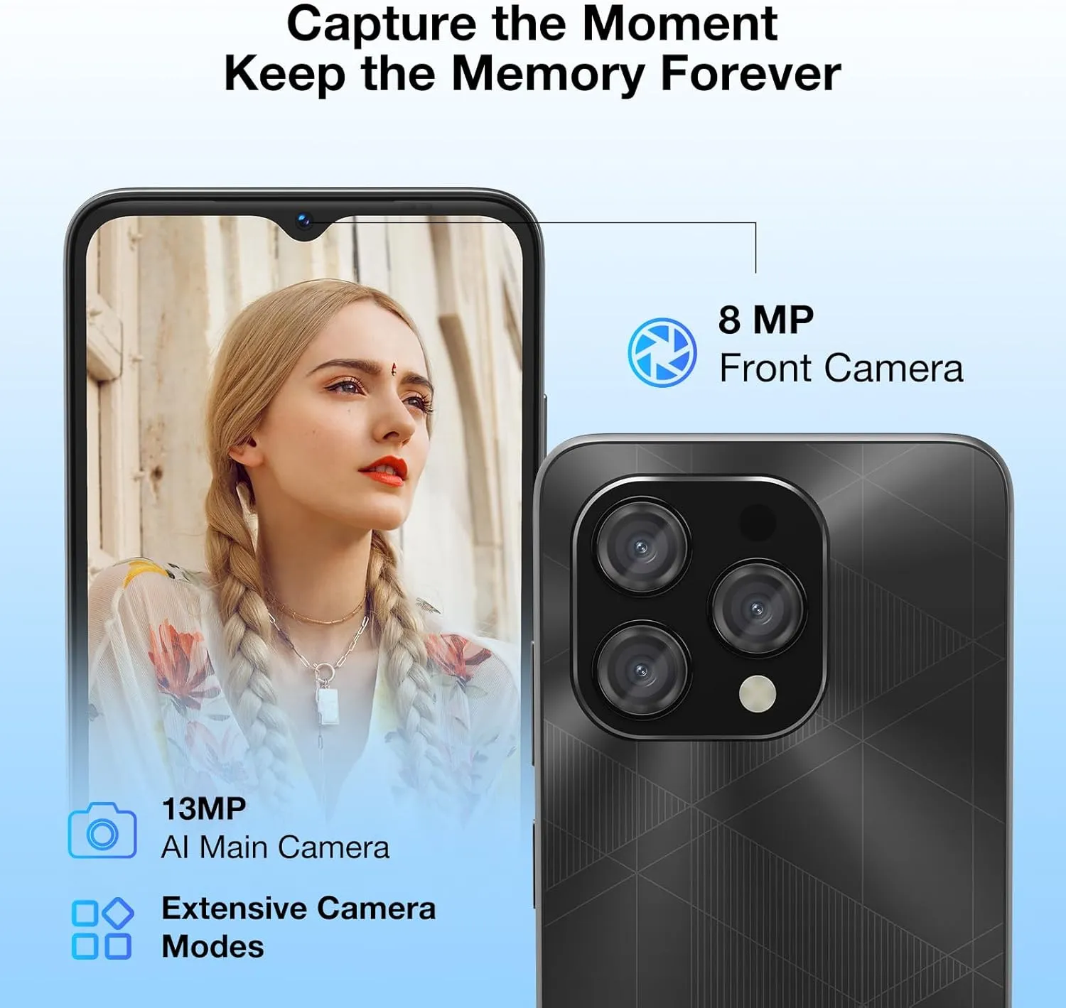 DOOGEE N55 Plus(2025) Android 14 Unlocked Phone with 20GB 128GB/TF 1TB, 6.56" 90Hz Octa-Core Unlocked Smartphones with 5150mAh, Dual Camera, Dual SIM 4G Mobile Phones with Face ID & OTG(Silver)