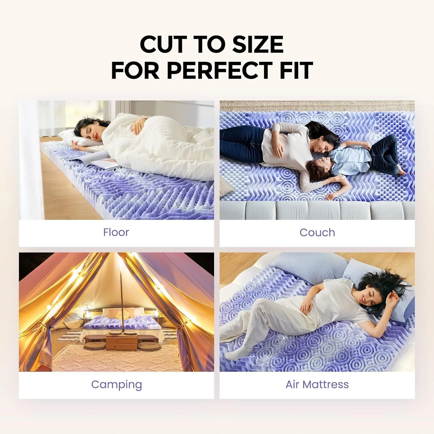 Dreamsmith 3 Inch 7-Zone King Memory Foam Mattress Topper, Cooling Gel Infused Foam Mattress Topper King for Pressure Relief, CertiPUR-US Certified