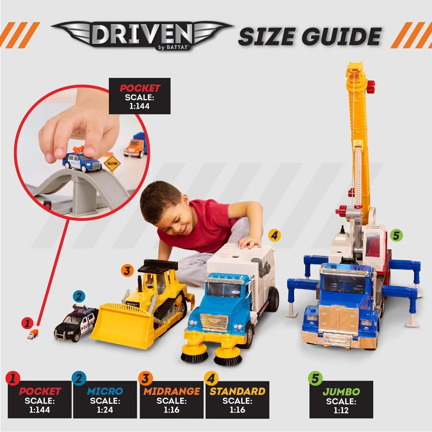 Driven by Battat - 80-Piece Race Track & Auto Shop Playset with Mini Cars - Kids Toys Collapsible Set with Elevator, Road Signs & Multiple Racing Routes - Interactive Vehicle Track System for Ages 3 