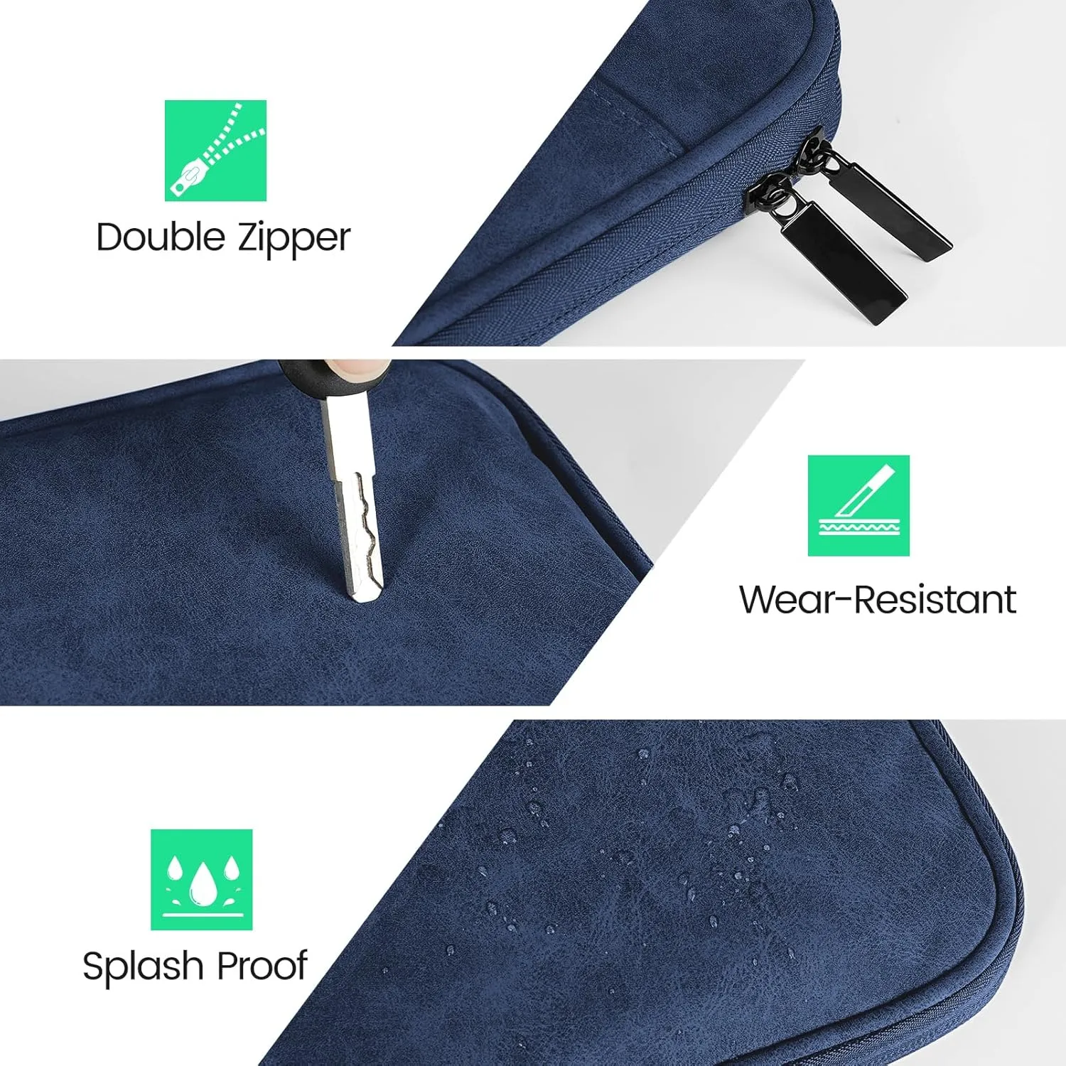 DTTO 9-11 Inch Tablet Sleeve Bag for iPad A16 11-in/Air 11-in M3 M2, iPad 10th Gen 10.9", iPad 9/8/7th Gen 10.2", iPad Air 5/4th Gen 10.9", iPad Pro 11, Galaxy Tab A9 , Waterproof Travel Bag, Navy
