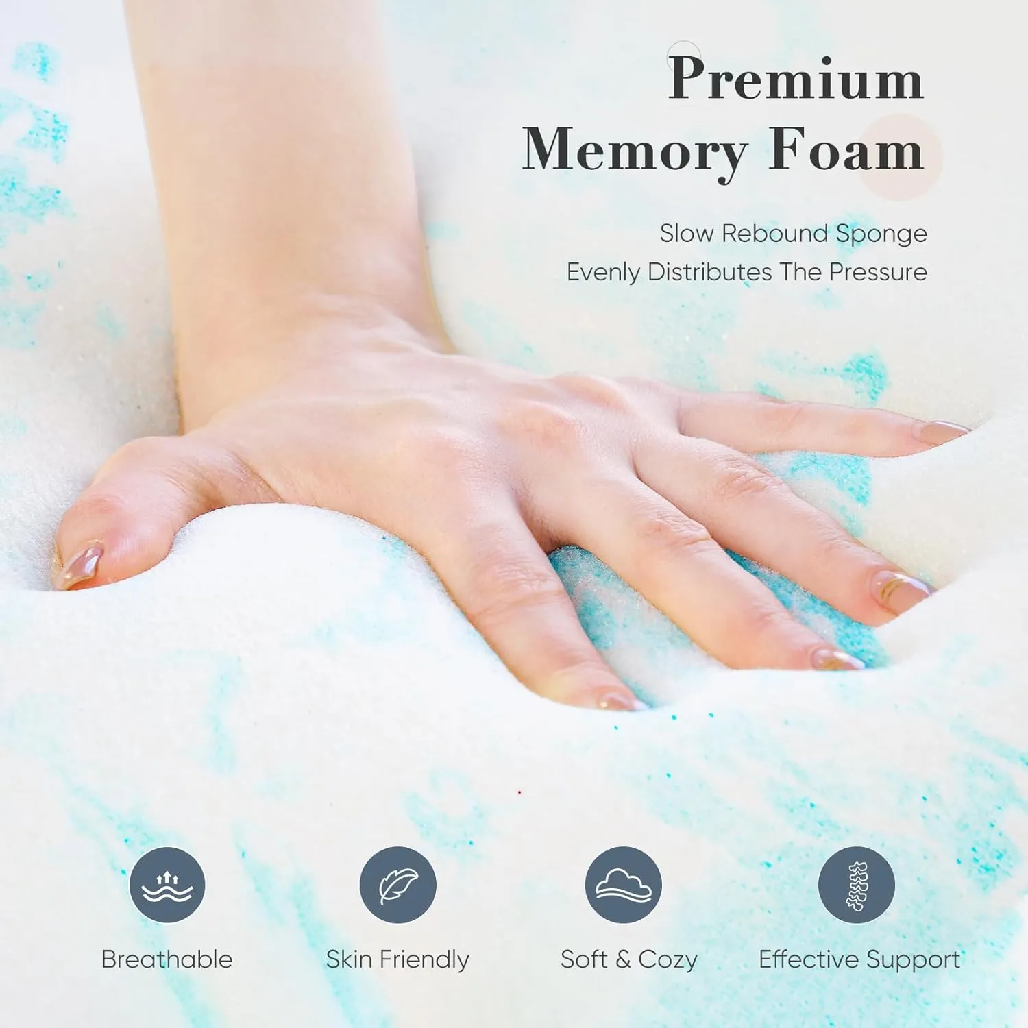 DUMOS Mattress Toppers Memory Foam Full, 2 Inch Thick Bed Topper Pad Cooling Gel Infused Soft Comfy Padding Breathable for Sleeper Sofa Couch RV Camper, CertiPUR-US Certified, Blue