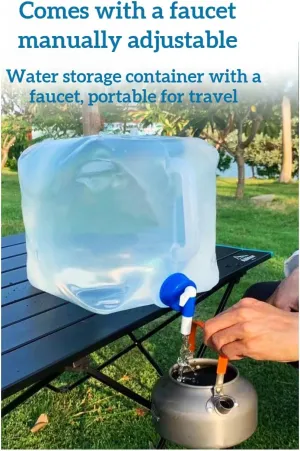 Durable Collapsible Camping Water Bucket with Faucet – Thickened, Space-Saving, Food-Grade PE Material, Ideal for Outdoor Adventures (15L)