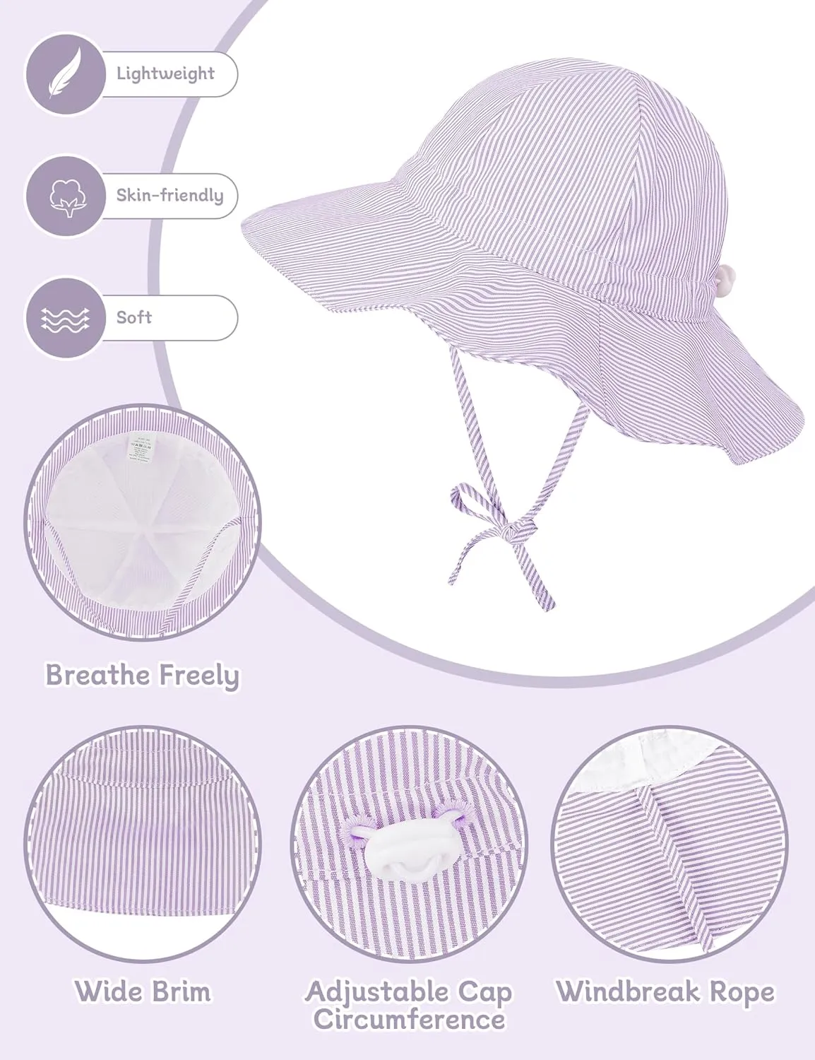 Durio Baby Sun Hat UPF 50  Sun Protection Hat Boy Girl Baby Sunglasses with Strap Wide Brim Baby Bucket Hat Toddler Beach Hat