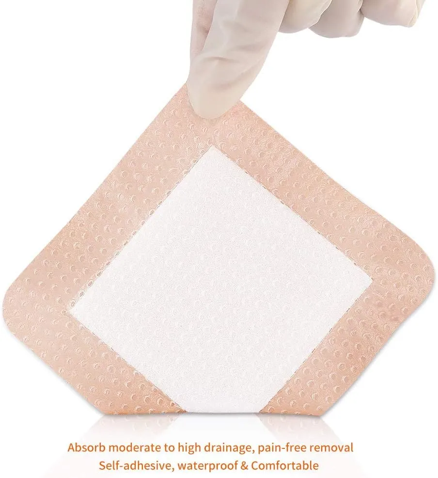 EalionMed Silicone Foam Dressing with Gentle Adhesive Border 3''x3'', 10 Pack, Painless Removal High Absorbency Bed Sore Wound Bandage for Pressure Sore, Leg Ulcer, Diabetic Ulcer