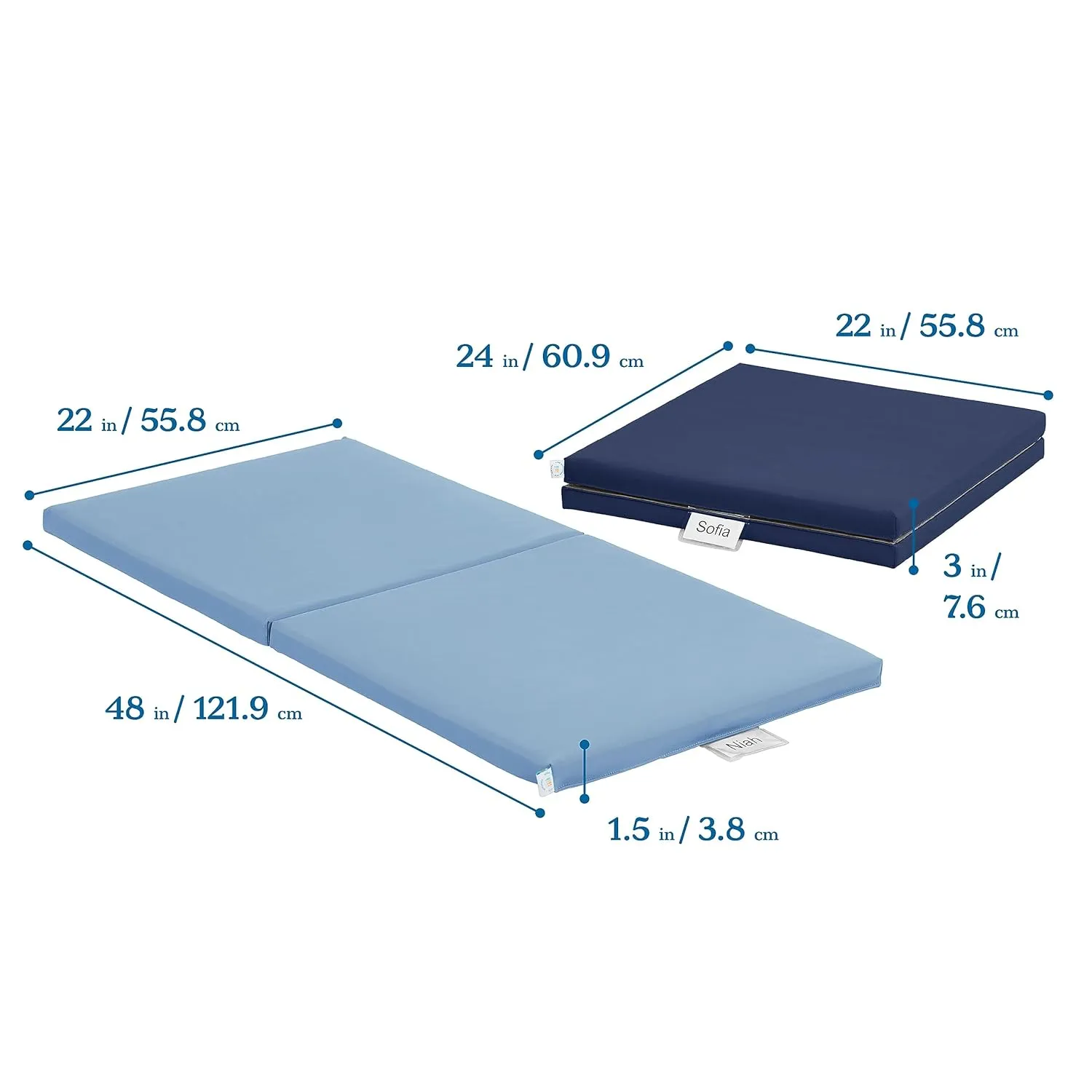 ECR4Kids SoftZone Folding Rainbow Rest Mats, Classroom Furniture, Earthtone, 5-Piece