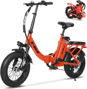Electric Bike for Adults, 750W Long Range Foldable Ebike with One/Dual Removable Battery, 40-120 Mile/25-30MPH, 20"/16“ Fat Tire Electric Bicycle