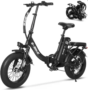 Electric Bike for Adults, 750W Long Range Foldable Ebike with One/Dual Removable Battery, 40-120 Mile/25-30MPH, 20"/16“ Fat Tire Electric Bicycle