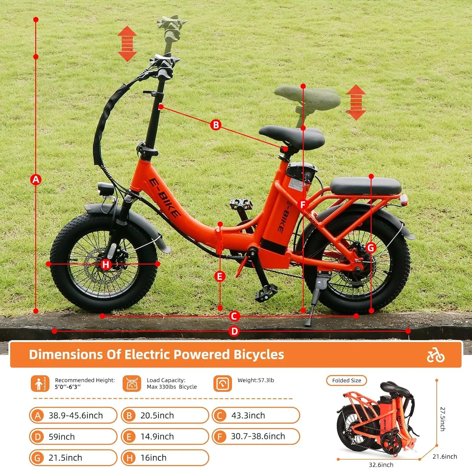 Electric Bike for Adults, 750W Long Range Foldable Ebike with One/Dual Removable Battery, 40-120 Mile/25-30MPH, 20"/16“ Fat Tire Electric Bicycle