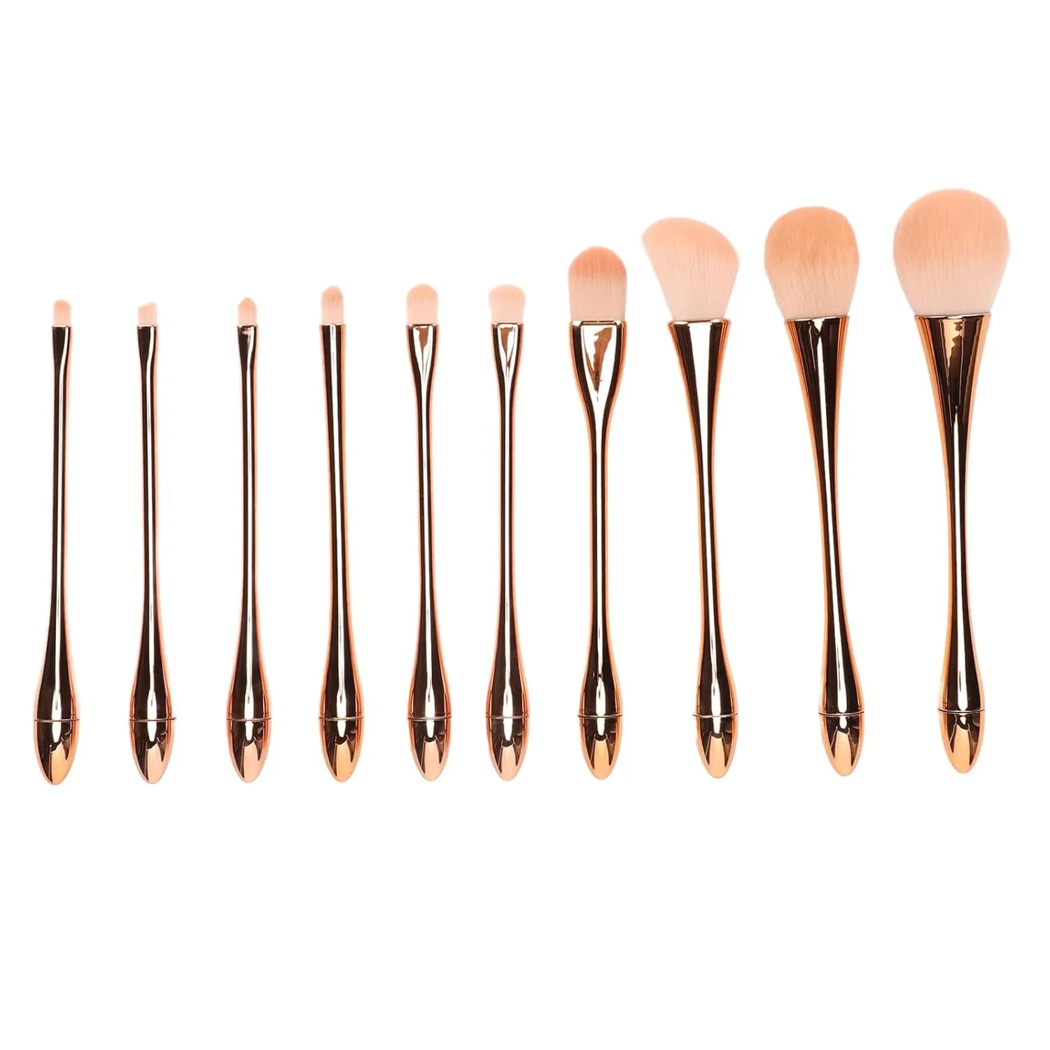 Elegant Rose Gold 10pcs Makeup Brush Set Face Powder Blush SHADOW Eyeshadow Cosmetic Brushes Kit Beauty Tools Set for Flawless Makeup