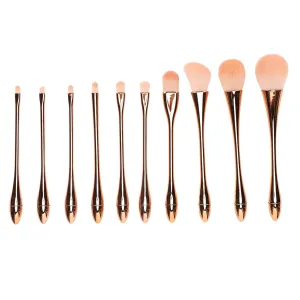 Elegant Rose Gold 10pcs Makeup Brush Set Face Powder Blush SHADOW Eyeshadow Cosmetic Brushes Kit Beauty Tools Set for Flawless Makeup