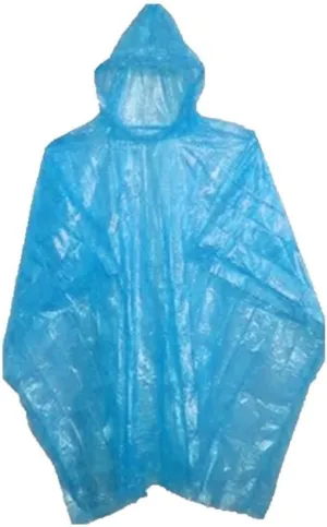 Emergency Disposable Rain Ponchos 8 Colors - (Sold in 5, 10, 30, or 200 Packs)