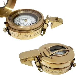 Engrave Brass Lensatic Compass Military Navigation Device Nautical Sailor Compasses
