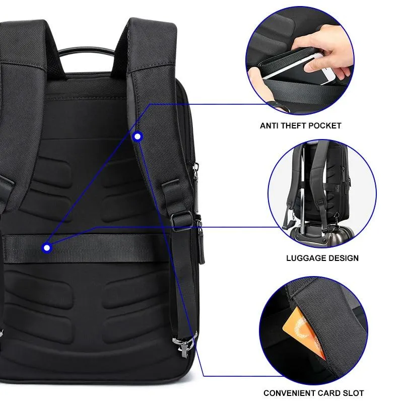 Enlarge Anti Theft Laptop Backpack with USB External Charge