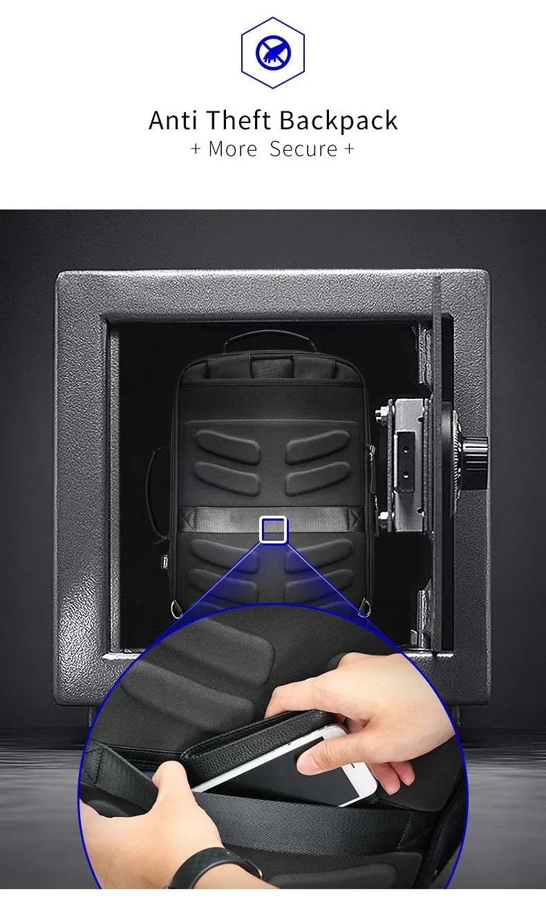 Enlarge Anti Theft Laptop Backpack with USB External Charge