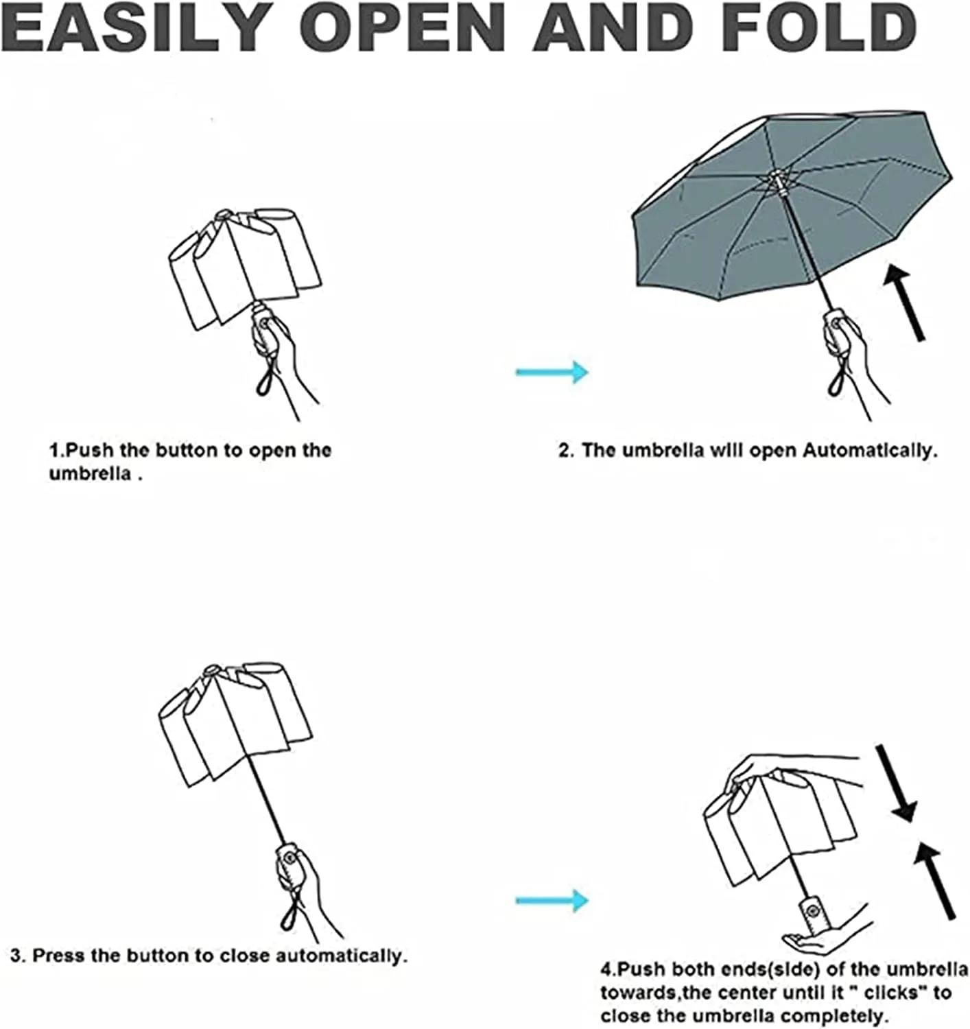 erised's bifrost Light Small Compact Travel Automatic Golden Folding Umbrella 8 Ribs,Auto Open Close Button,Portable,Ergonomic Handle,99 UV Protection,Rain Sun,Backpack,Women Men