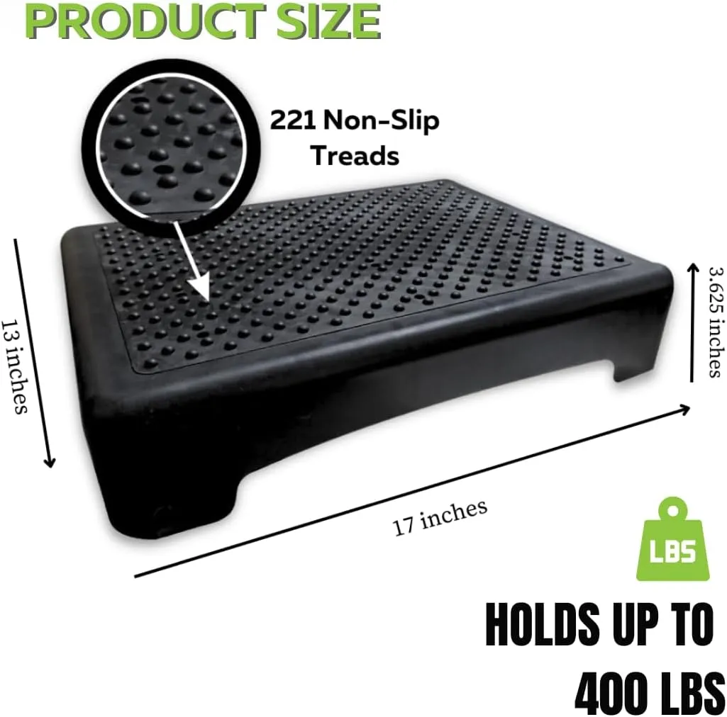Evelots Mobility Half Step - 2 Pack - Nonslip Treads Indoor or Outdoor Sturdy for Door, Bed, Bathtub & Shower - Hold up to 400 Pounds